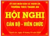 HỘI NGHỊ CÁN BỘ, VIÊN CHỨC TRƯỜNG THCS THANH AN NĂM HỌC 2025 - 2026